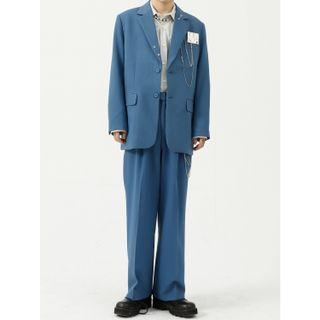 Chained Blazer / Wide Leg Dress Pants