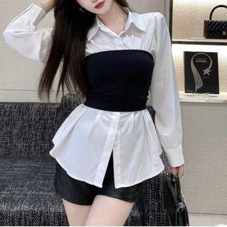 Plain Shirt / Knit Tube Top
