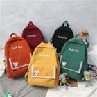 Cat Embroidered Lettering Lightweight Backpack