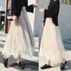 Reversible Midi A-line Lace Skirt
