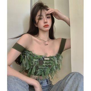 Details Deep Square-neck Crop Vest
