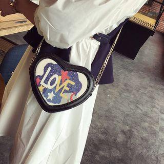 Faux-leather Heart Cross Bag