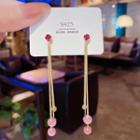 Cat Eye Stone Drop Earring E0325 - 1 Pr - Gold - One Size