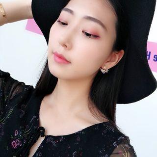 Rhinestone Flower Swing Earring 1 Pair - Multicolor - One Size