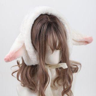 Sheep Ear Bonnet Hat White - One Size