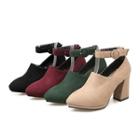Chunky-heel Ankle-strap Shoe Boots