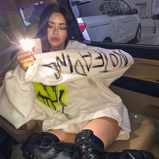 Painted Fleece-lined Oversized Hoodie