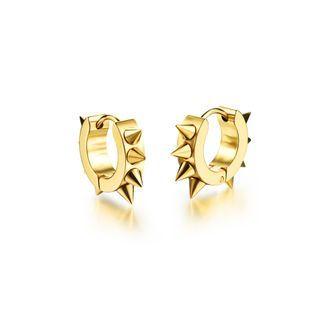Fashion Personality Punk Plated Gold Willow Stud Earrings Golden - One Size