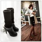 Knit Panel Over-the-knee Boots