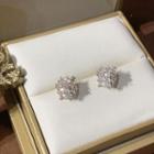 Cube Rhinestone Alloy Earring 1 Pair - Silver - One Size