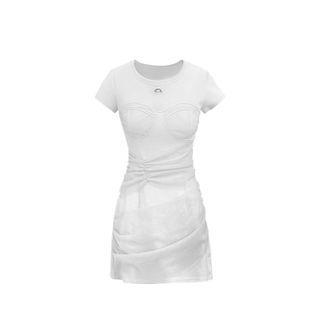 Short-sleeve Plain T-shirt / Mini Dress