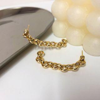 Chain Drop Earring 1 Pair - Drop Earrings - Gold - One Size