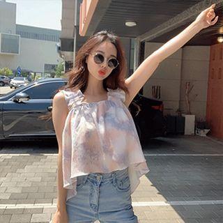 Shirred-strap Dyed Tank Top