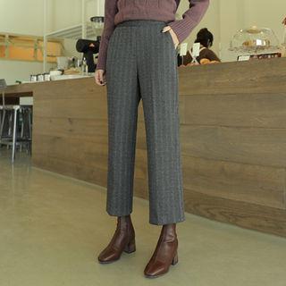 Brushed Fleece Lined Herringbone Pants