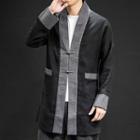 Color Block Traditional Chinese Button Jacket