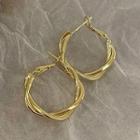 Alloy Hoop Earring 1 Pair - Silver - Gold - One Size