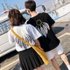 Couple Matching Feather Print Short-sleeve T-shirt