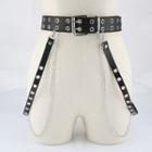 Chained Faux Leather Belt With Suspender