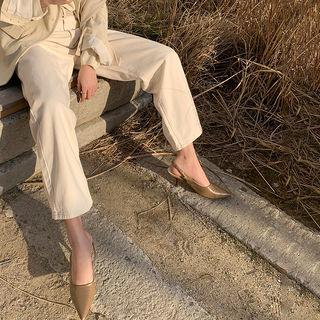 Wide Cotton Pants With Belt