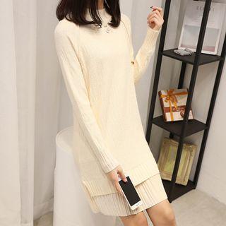 Velvet Hem Knit Dress