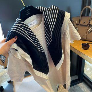 Shirred Striped Scarf