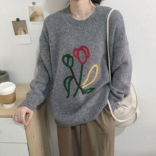 Tulip Flower Knit Sweater