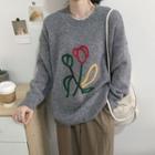 Tulip Flower Knit Sweater