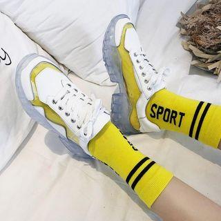 Clear Sole Lace-up Sneakers