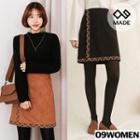 Faux-suede Mini Wrap Skirt