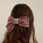 Plaid Fabric Bow Hair Clip