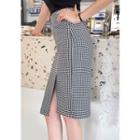 Gingham H-line Skirt Black - One Size