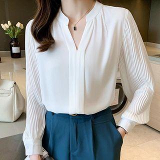 Ribbed Panel Blouse