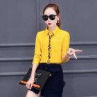 Set: Tab-sleeve Shirt + Buttoned Skirt