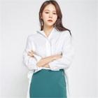 Pleated Chiffon-panel Shirt