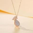925 Sterling Silver Faux Pearl Money Bag Pendant Necklace