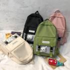 Embroidered Lettering Backpack / Bag Charm / Set