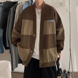 Two Tone Lettering Cardigan