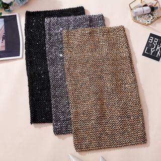 Sequined Fitted Skirt