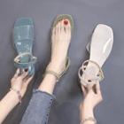 Clear Band Ankle Strap Flat Sandals