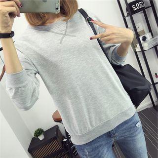 Zip Accent Plain Pullover