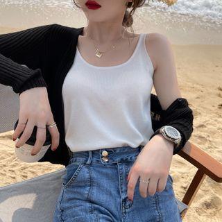 Cropped Knit Tank Top In 6 Colors
