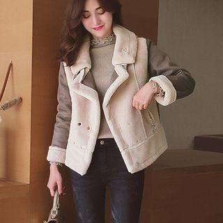 Double-breasted Faux Shearling Jacket