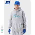 Unisex Brushed Fleece-lined Embroidered Loose Hoodie In 5 Colors