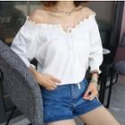 V-neck Off Shoulder Blouse