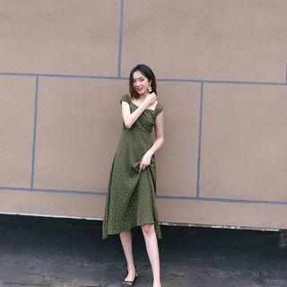 Sling Chiffon Polka Dot Dress