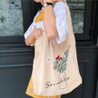 Flower Embroidered Canvas Shopper Bag