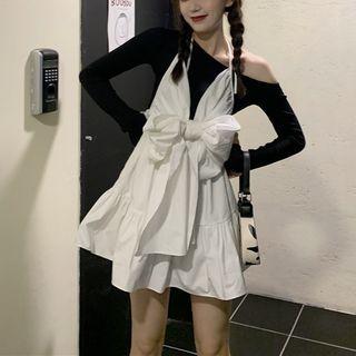 Spaghetti Strap Bow Mini A-line Dress / T-shirt
