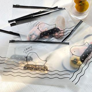 Duck Print Transparent Pouch White - One Size