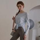Set: Long-sleeve Sports Tops + Leggings