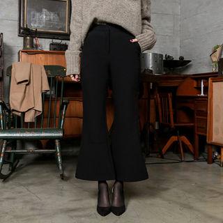 Flat-front Boot-cut Pants